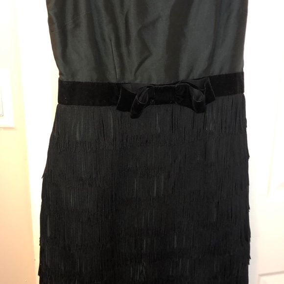 Kate Spade Black Fringe Silk Party Dress - Picture 4 of 8